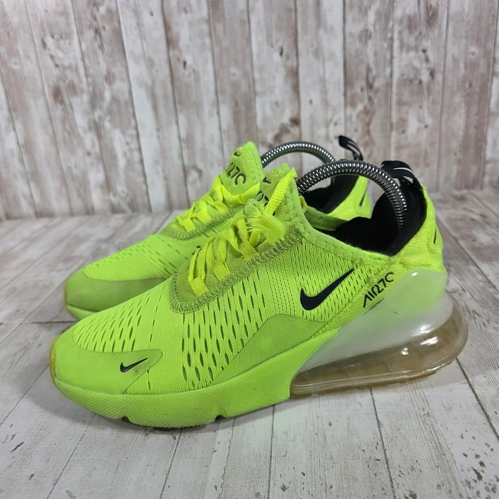 Nike Air Max 270 Womens Volt Black Neon Green AH8050-300 Running Shoes Size 7